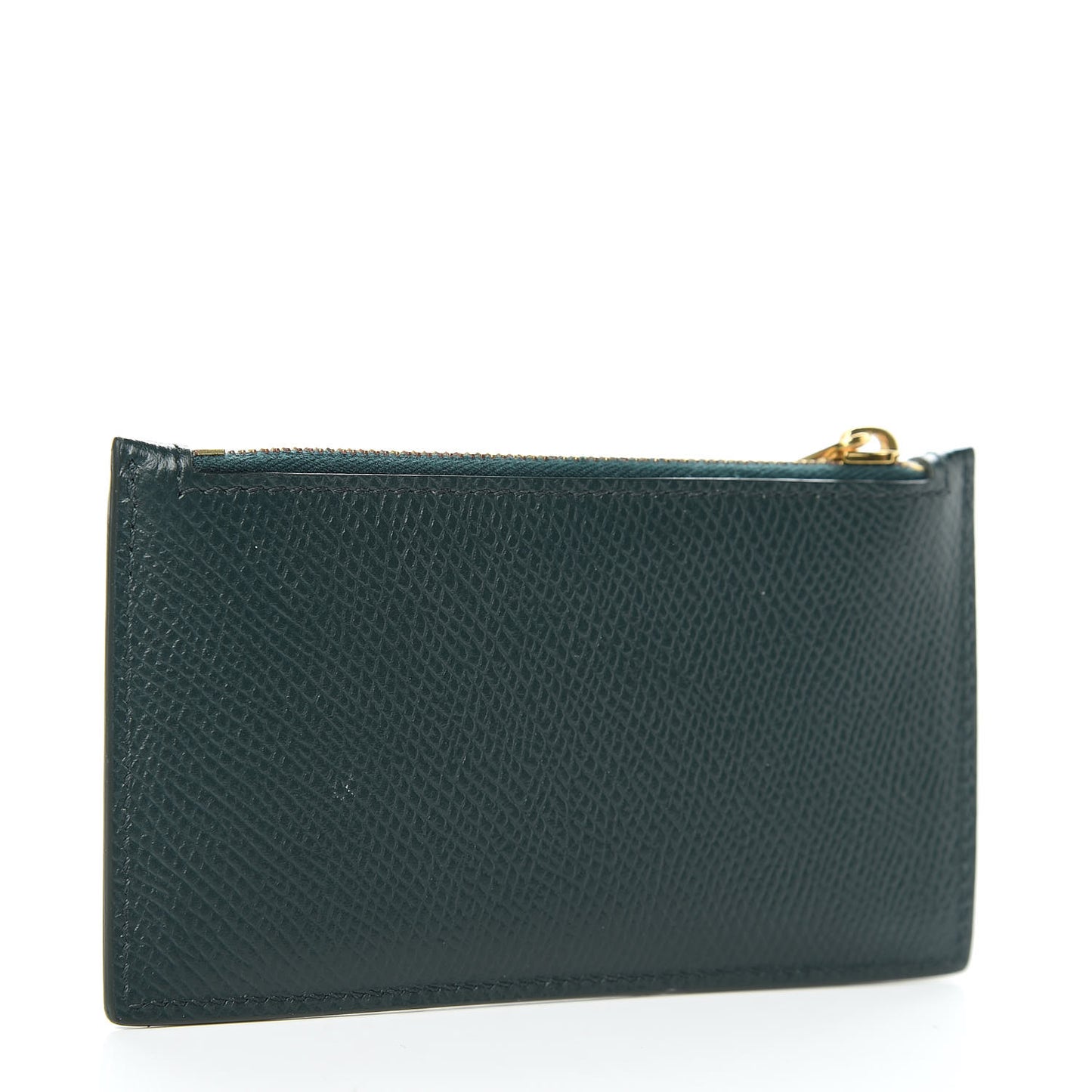 Grained Calfskin Zipped Card Holder Amazone