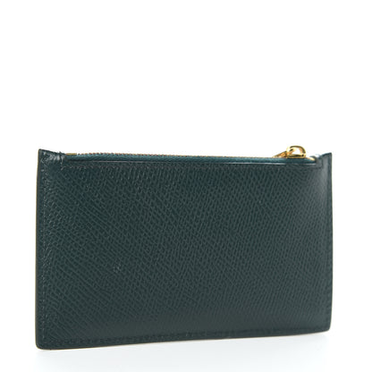 Celine Grained Calfskin Zipped Card Holder Amazone 3 of 8