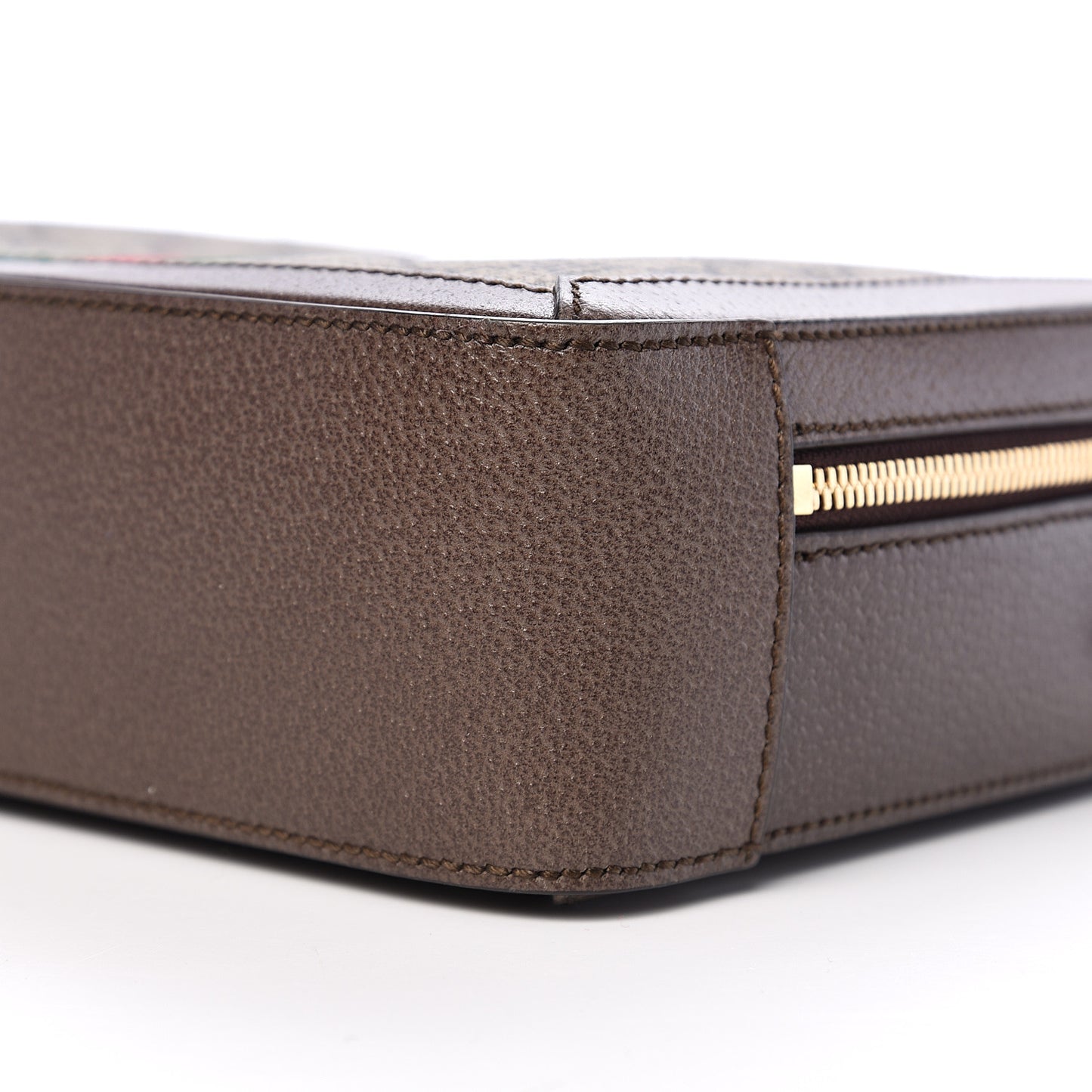 GG Supreme Monogram Web Small Ophidia Top Handle Shoulder Bag Brown