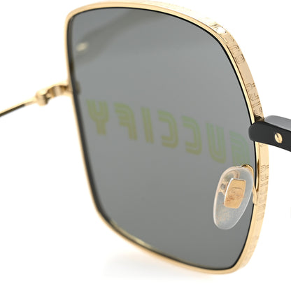 Gucci Metal Rectangular Guccify Frame Sunglasses GG0414S Gold 8 of 9