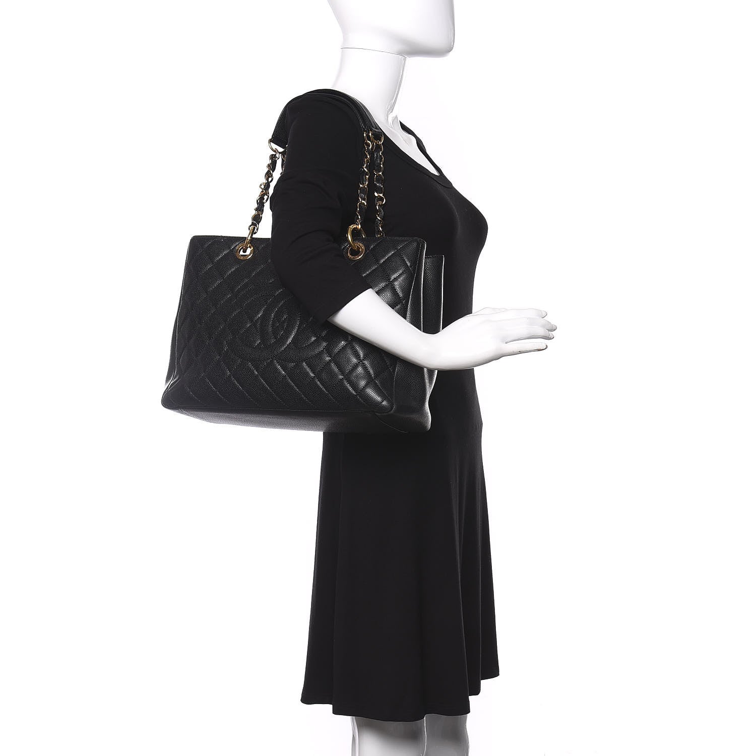 Chanel Caviar Quilted Grand Shopping Tote GST Black 2 of 13