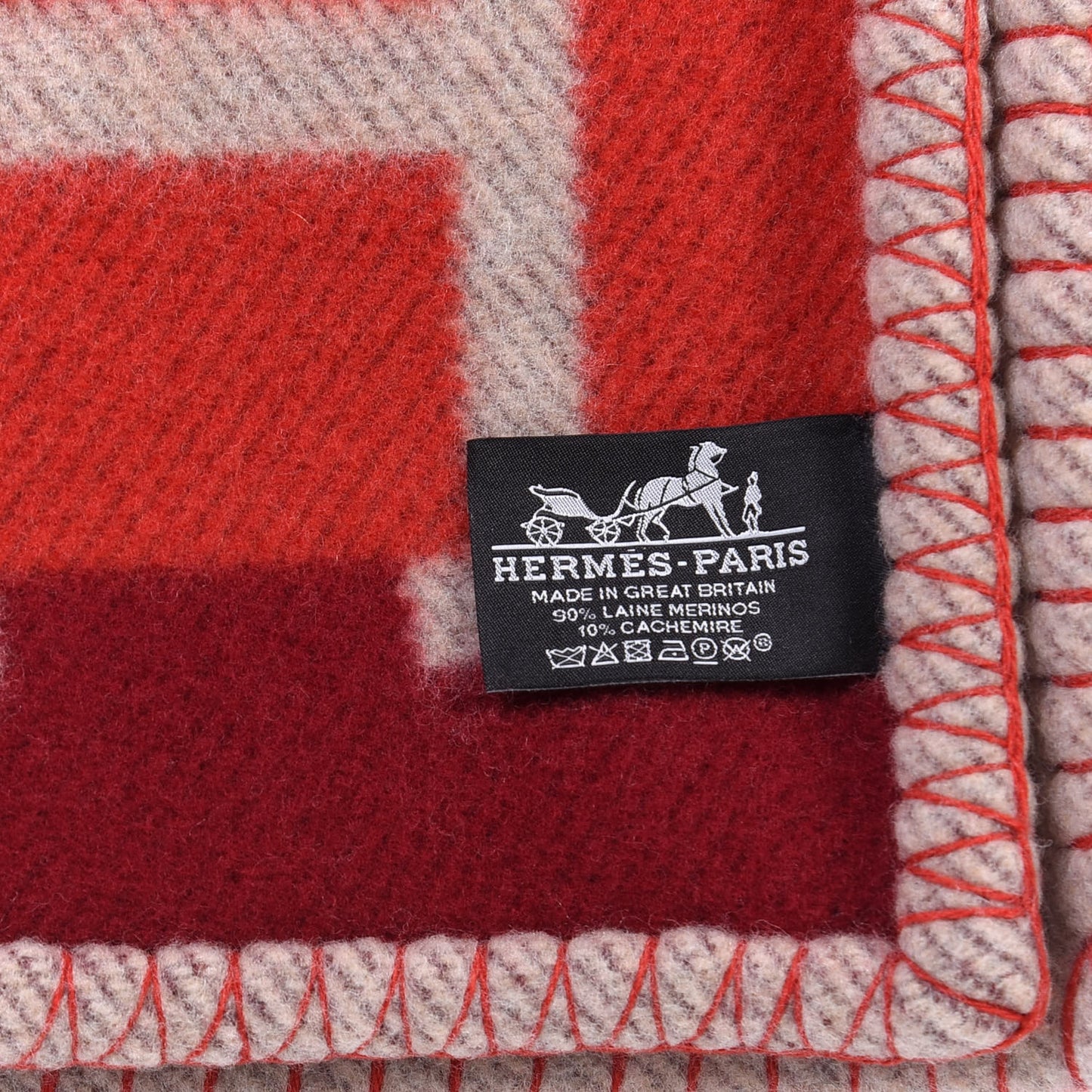 Wool Cashmere Avalon Bayadere Blanket Rouge