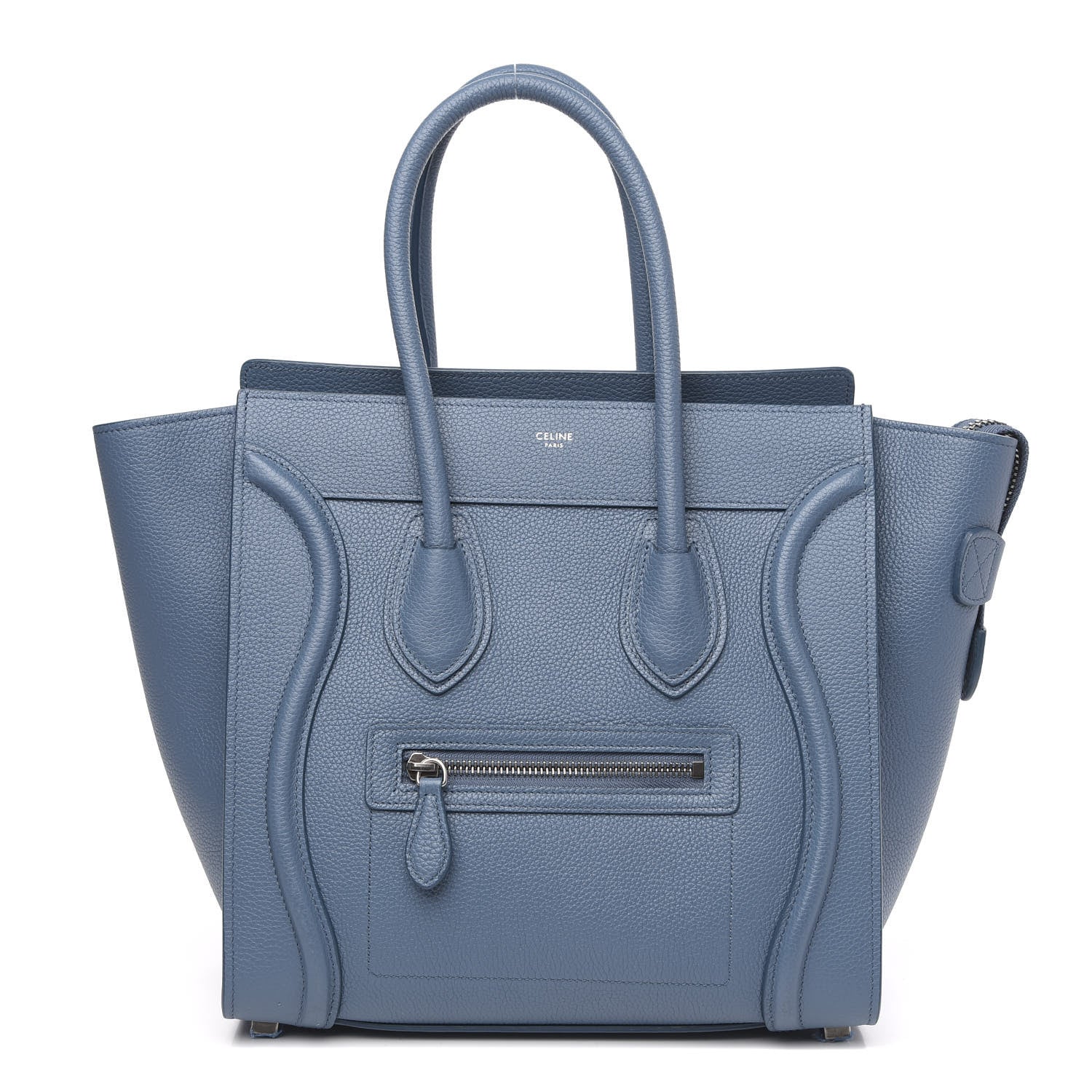 Celine Drummed Calfskin Micro Luggage Slate 1 of 10