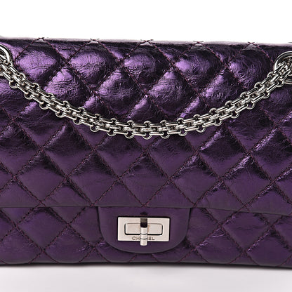 Chanel Metallic Aged Calfskin Quilted 2.55 Reissue 225 Flap Purple 10 of 11