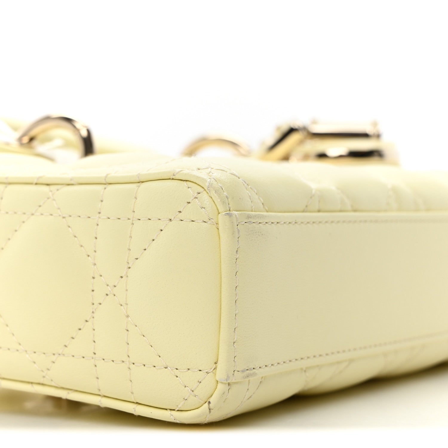 Christian Dior Calfskin Cannage Lady D-Joy Light Yellow 9 of 10