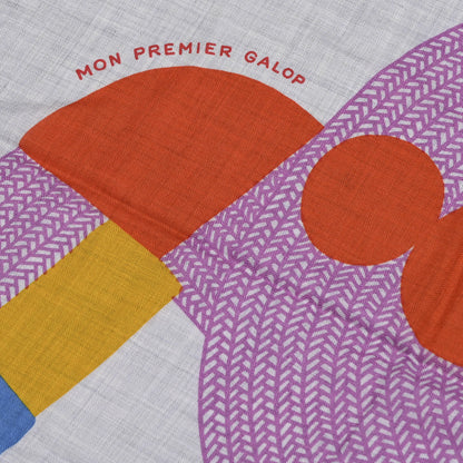 Hermes Cashmere Silk Mon Premier Galop Shawl 140 Gris Chine Rouge 5 of 6