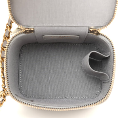 Chanel Lambskin Quilted Top Handle Mini Vanity Case With Chain Grey 5 of 12