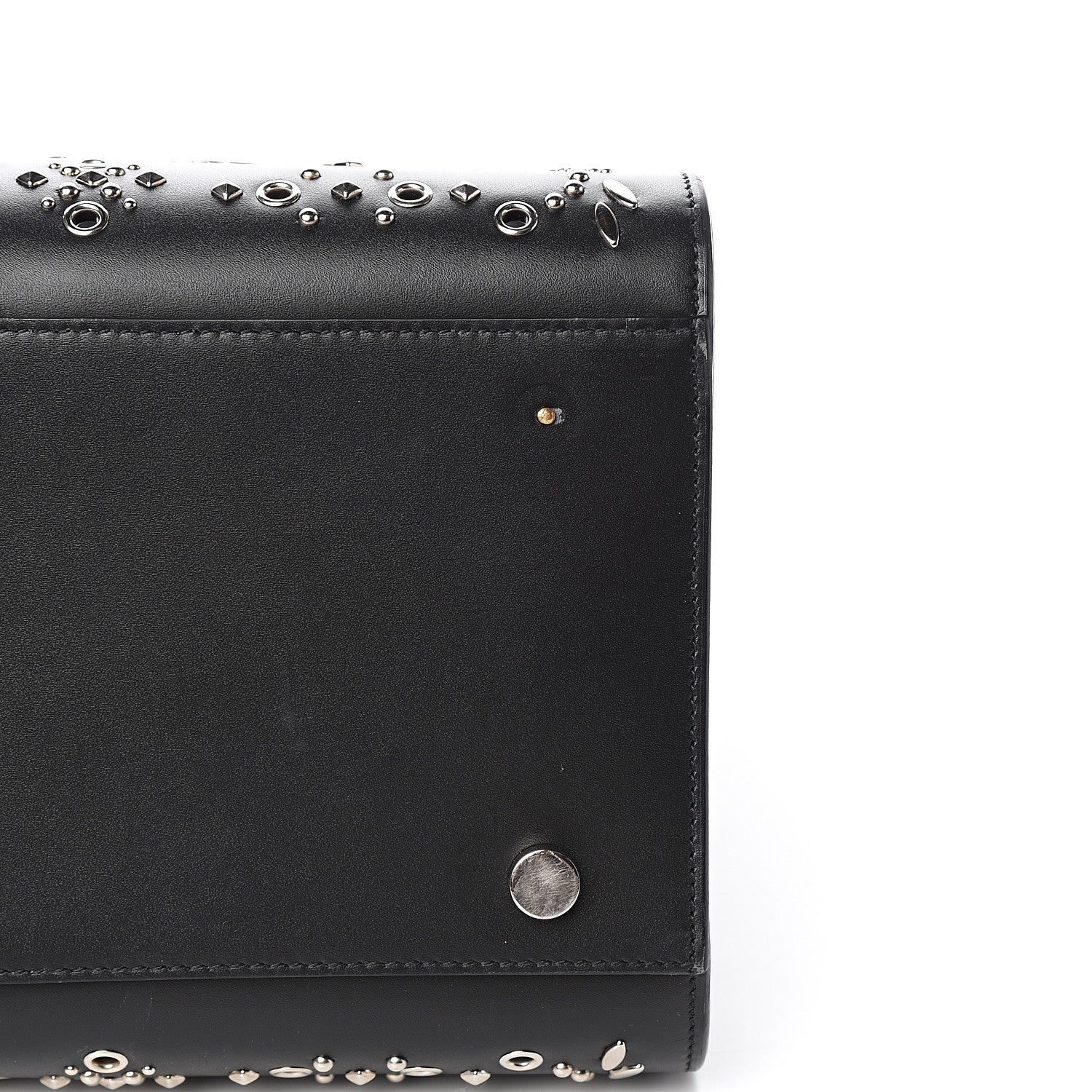 Saint Laurent Calfskin Perforated Bandana Studded Small Sac De Jour Black 9 of 11