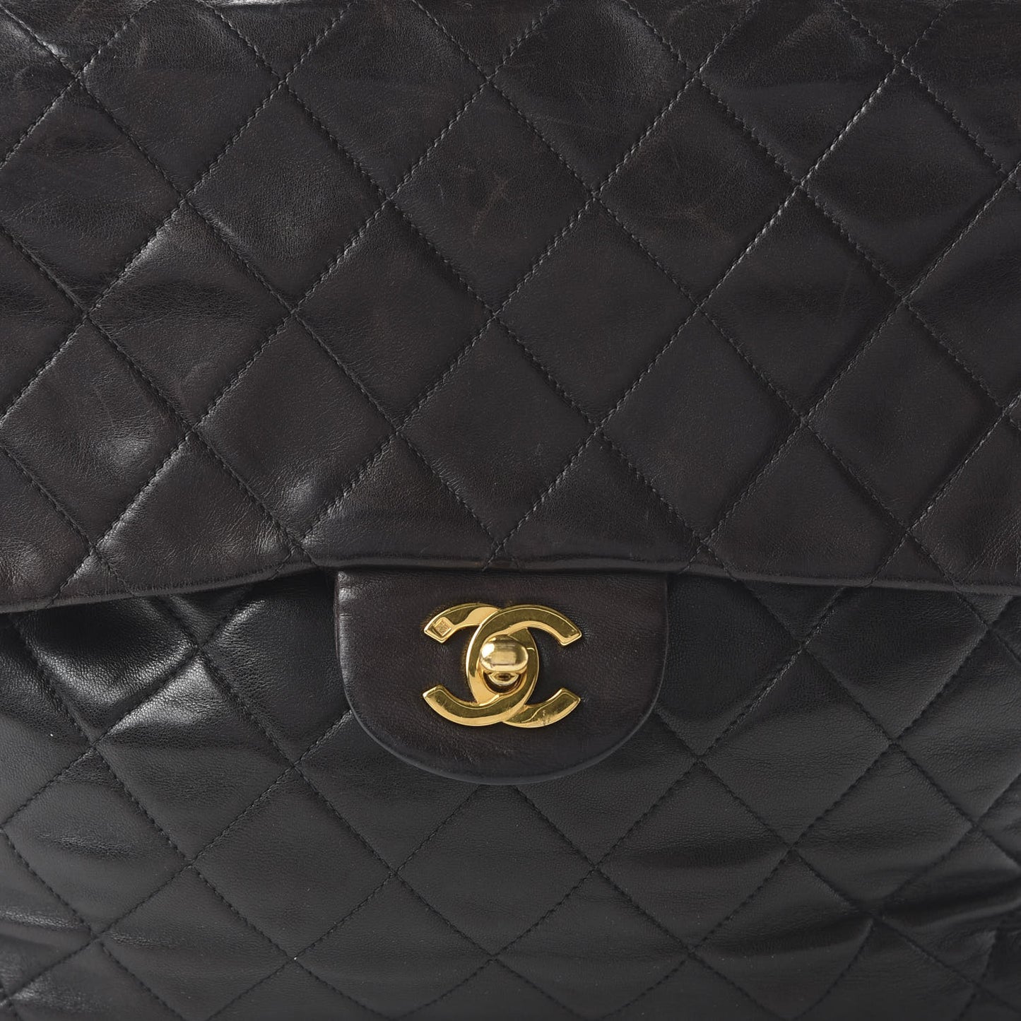 Lambskin Quilted Backpack Black
