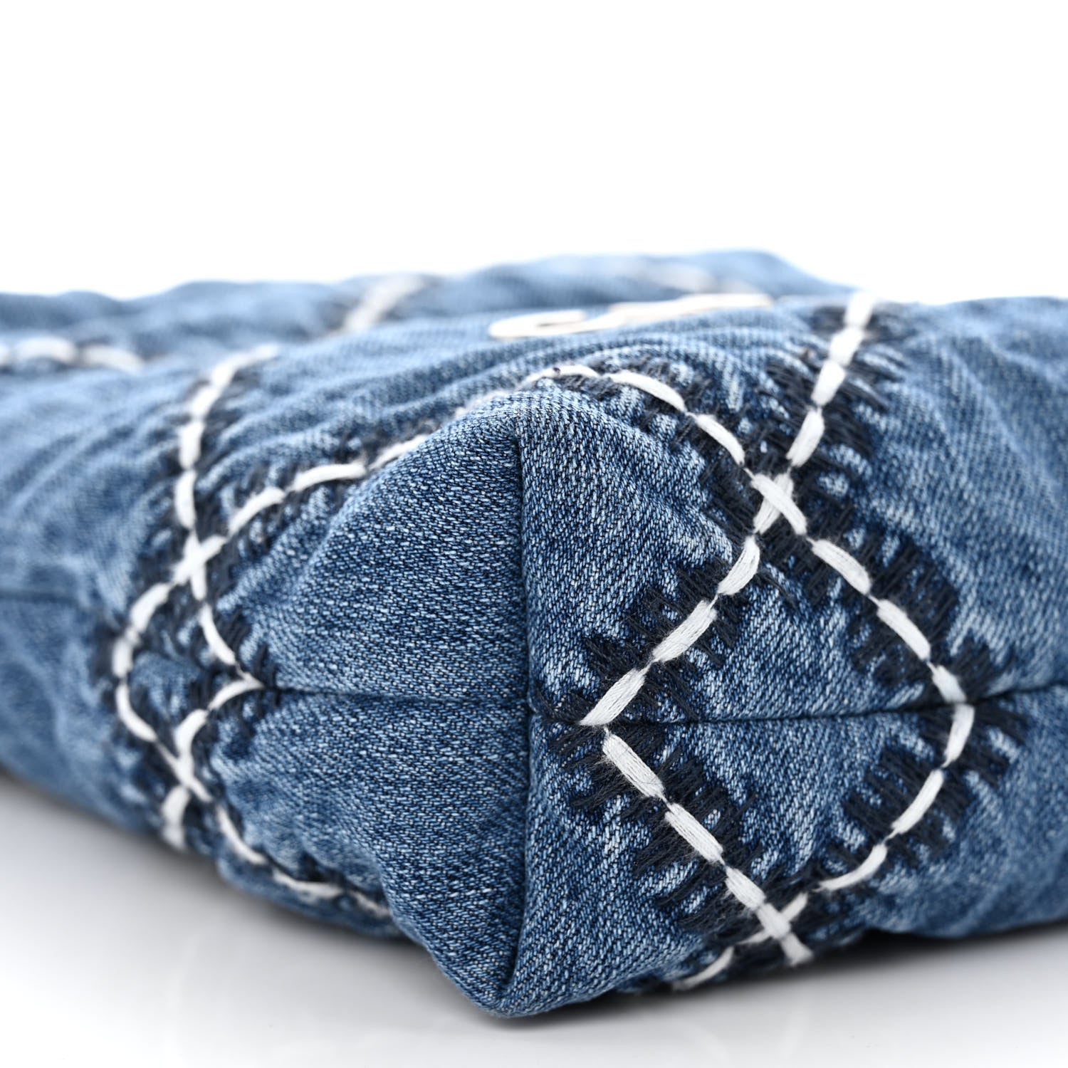 Chanel Denim Stitched Quilted Mini Chanel 22 Blue 9 of 10