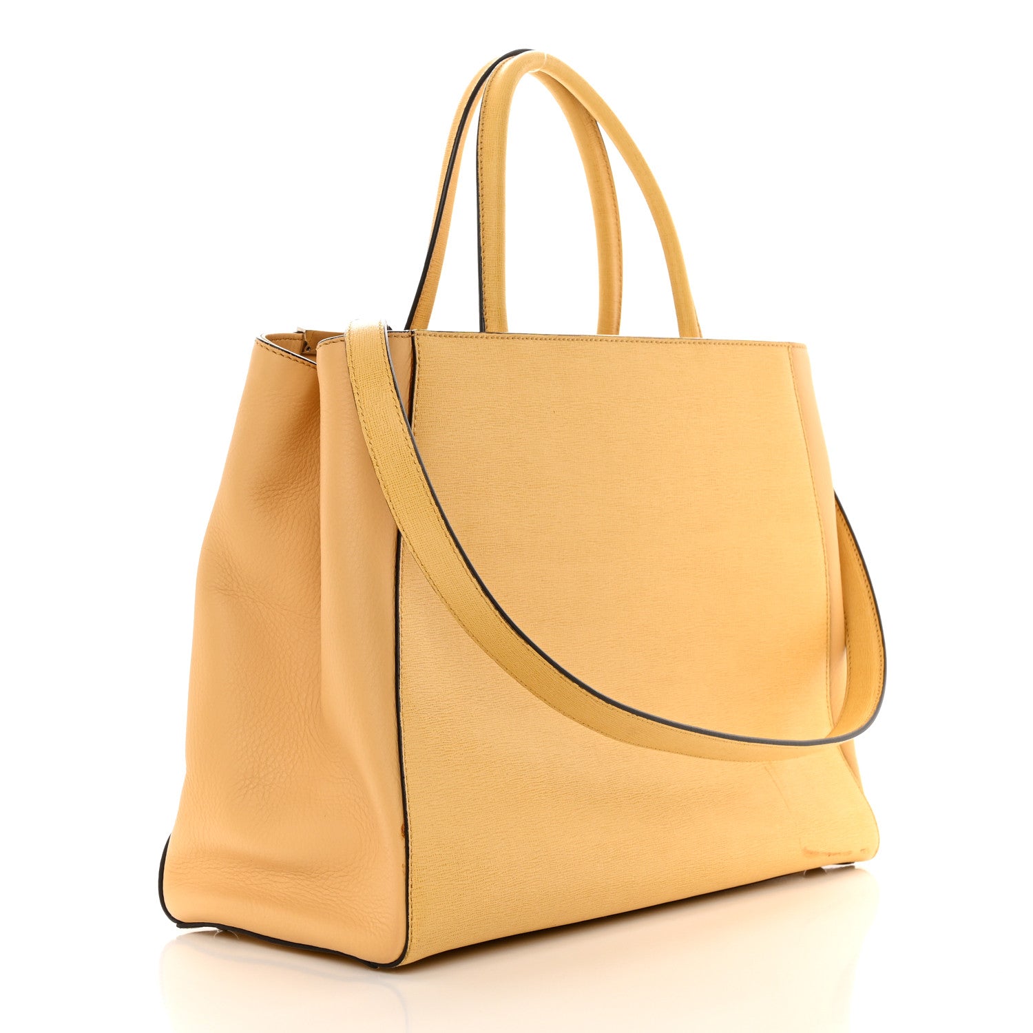 Fendi Vitello Elite Flamingo Regular 2Jours Tote Giallo Alchemy 3 of 15