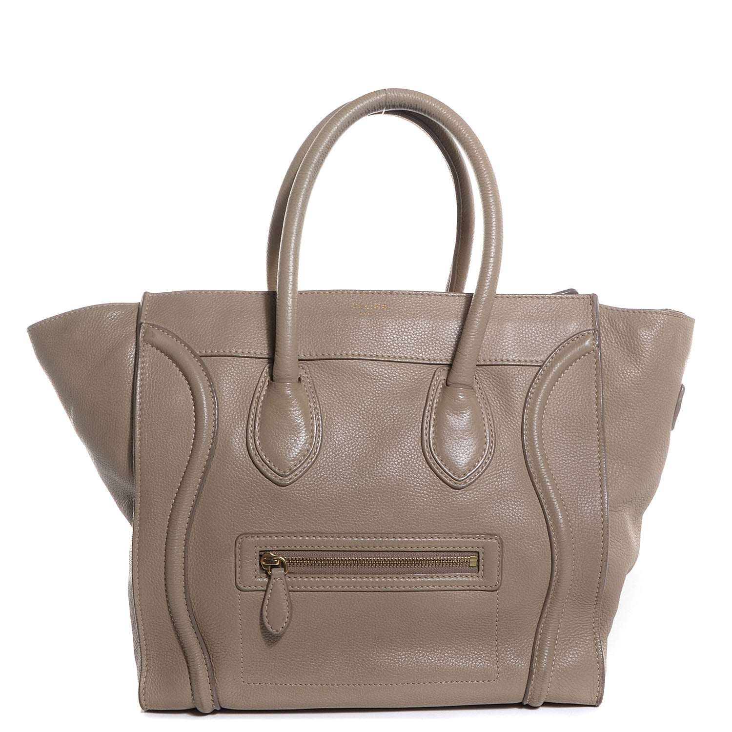 Celine Pebbled Calfskin Mini Luggage Taupe 1 of 10