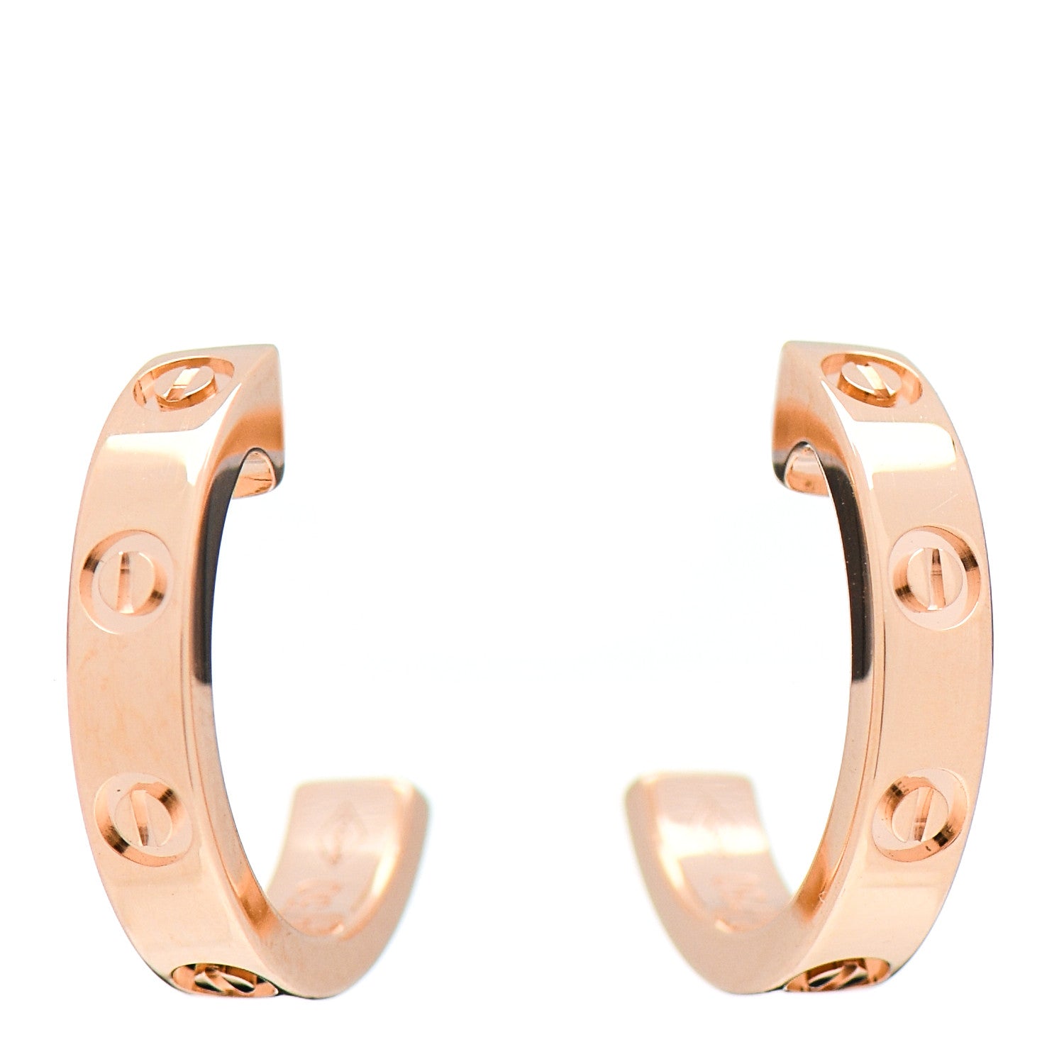 Cartier 18K Pink Gold Small LOVE Hoop Earrings 1 of 5
