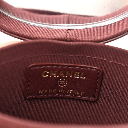 Chanel Lambskin Quilted Round Mini Vanity Case With Chain Burgundy 6 of 12
