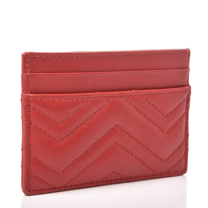 Gucci Calfskin Matelasse GG Marmont Card Holder Hibiscus Red 3 of 7
