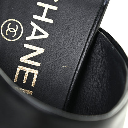 Chanel Lambskin Pearl Sandal Mules 37 Black 8 of 8