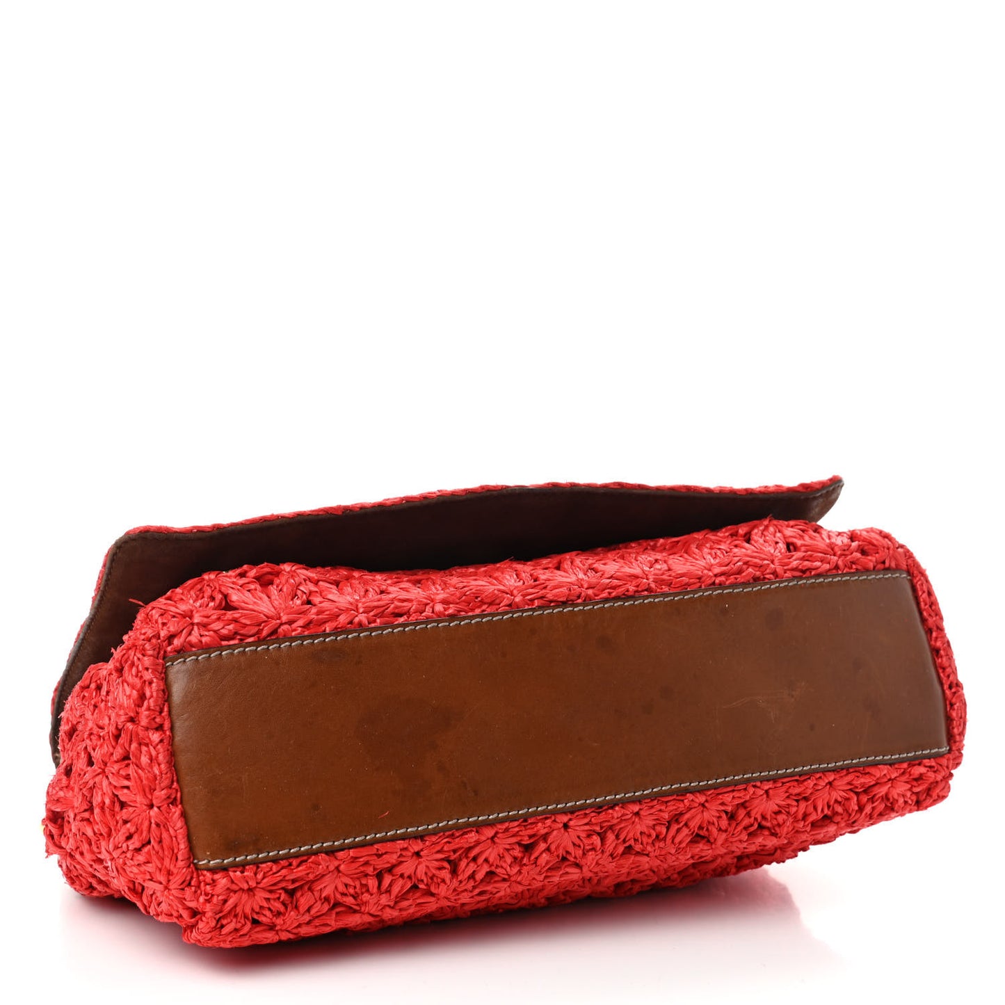 Woven Raffia Mini Miss Sicily Satchel Red