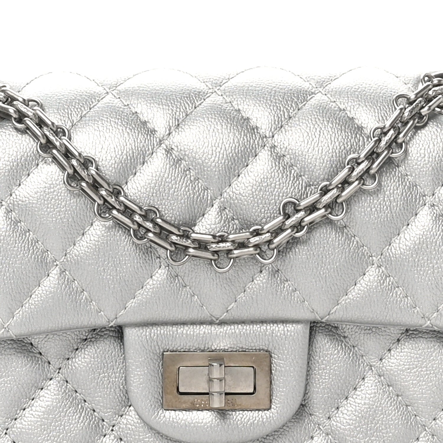 Chanel Metallic Grained Calfskin Quilted 2.55 Reissue Mini Flap Silver 8 of 11