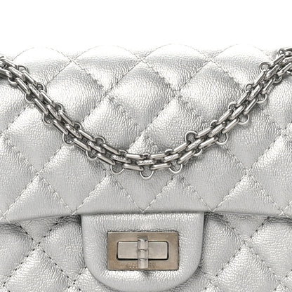 Chanel Metallic Grained Calfskin Quilted 2.55 Reissue Mini Flap Silver 8 of 11