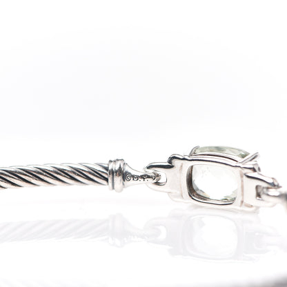 David Yurman Sterling Silver Diamond Prasiolite 3mm Petite Wheaton Bracelet 3 of 3