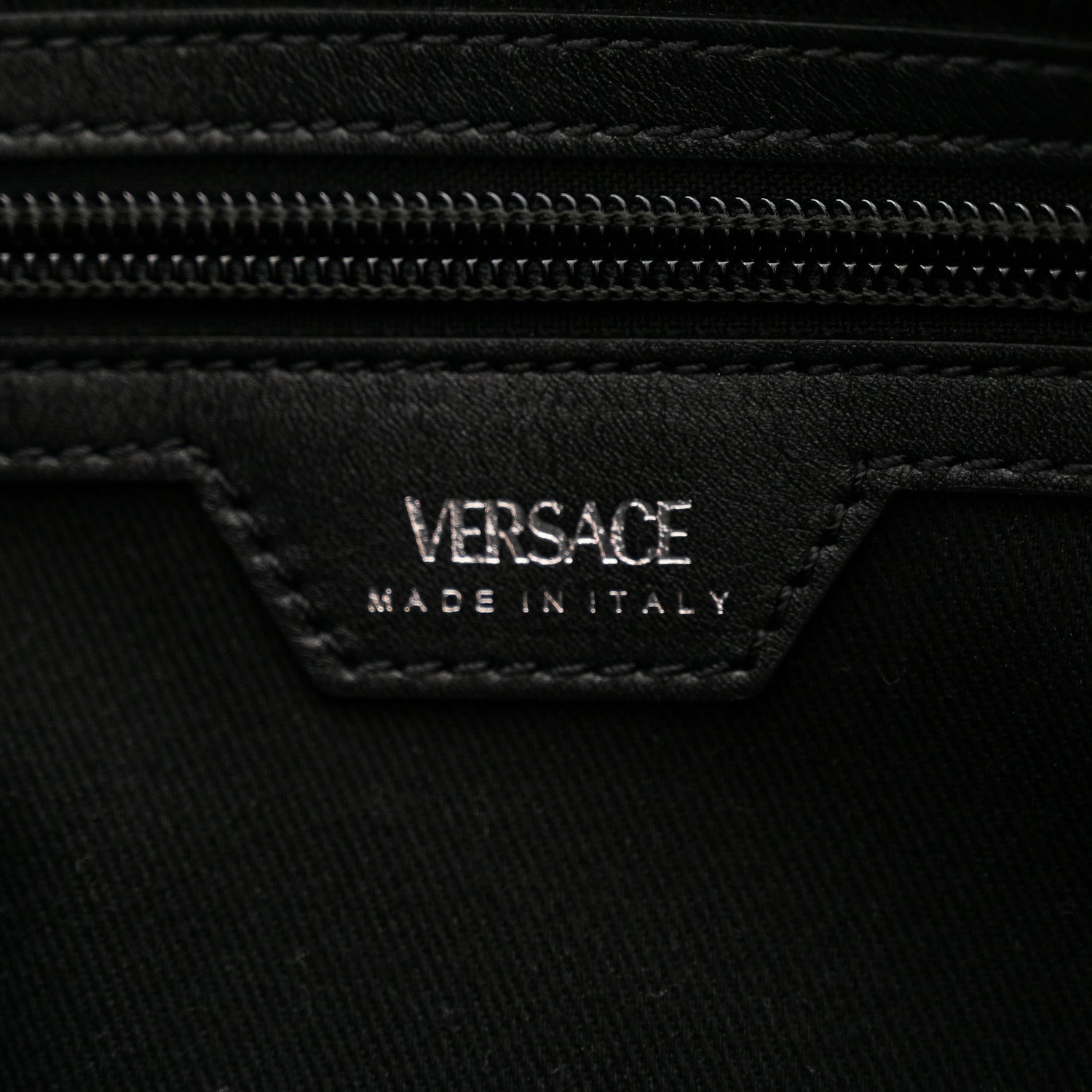 Versace Calfskin Small Repeat Zip Hobo Black 6 of 10