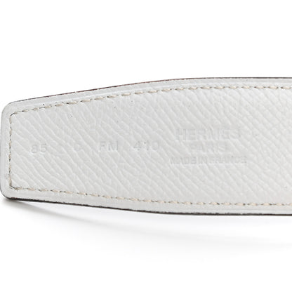 Hermes Epsom 32mm Belt Strap 85 Black White 5 of 6