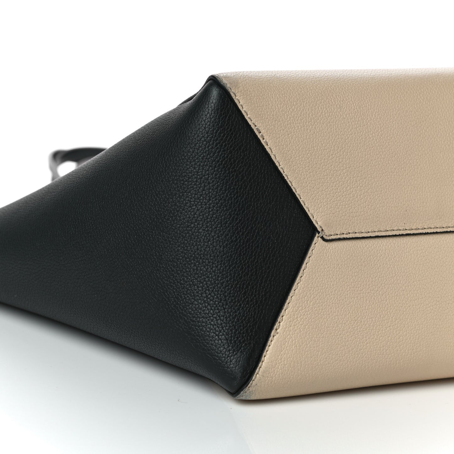 Calfskin Lockme Go Tote Black Vanilla