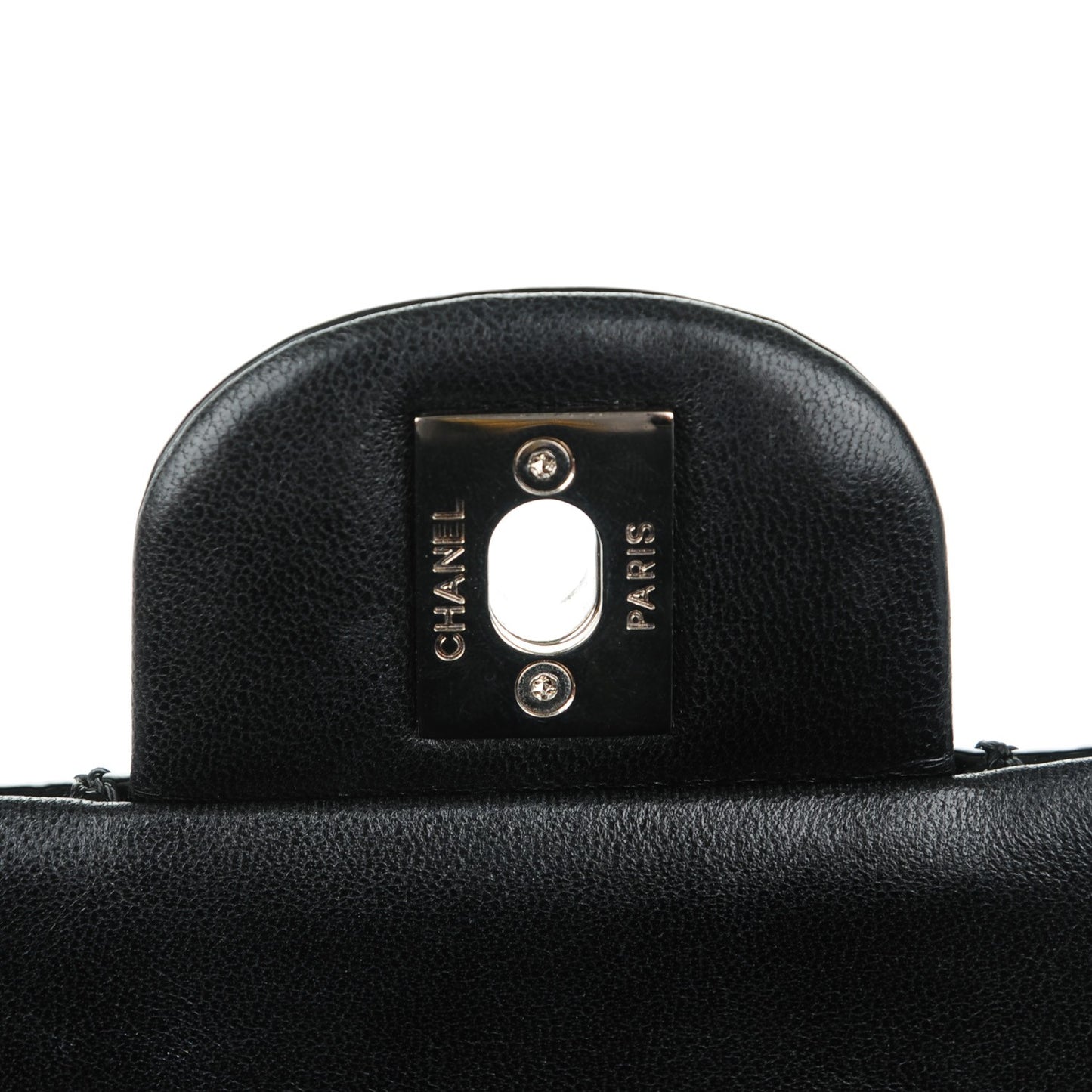 Patent Quilted Medium Double Flap Black