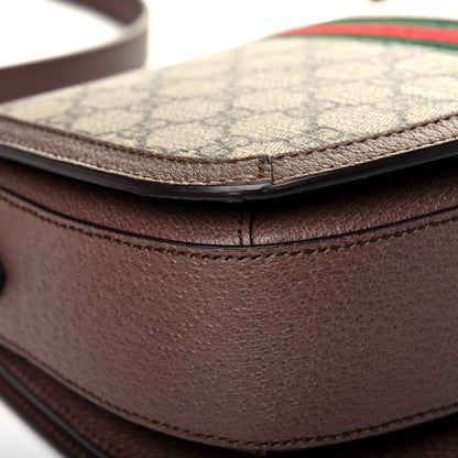 Gucci GG Supreme Monogram Web Small Ophidia Flap Messenger Bag Brown 12 of 15