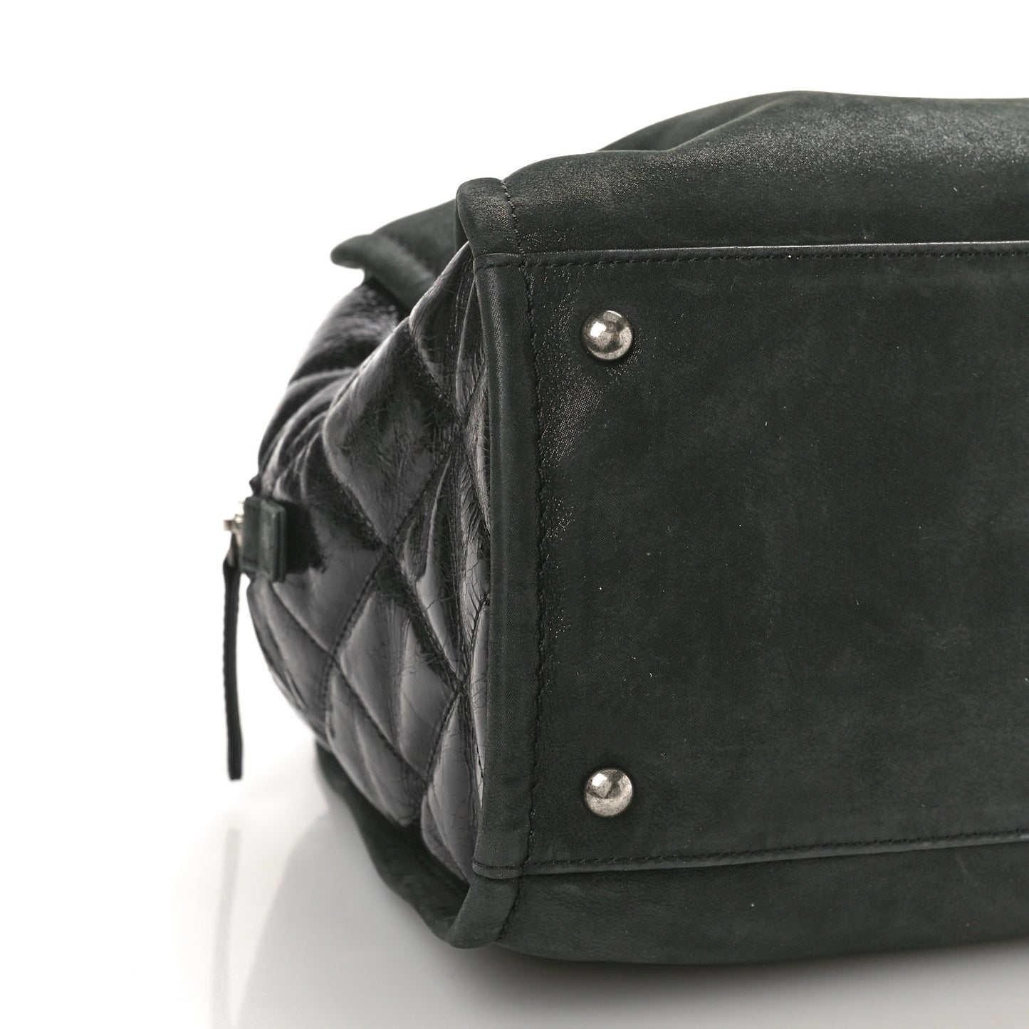 Iridescent Lambskin Aged Calfskin In The Mix Bowler Green