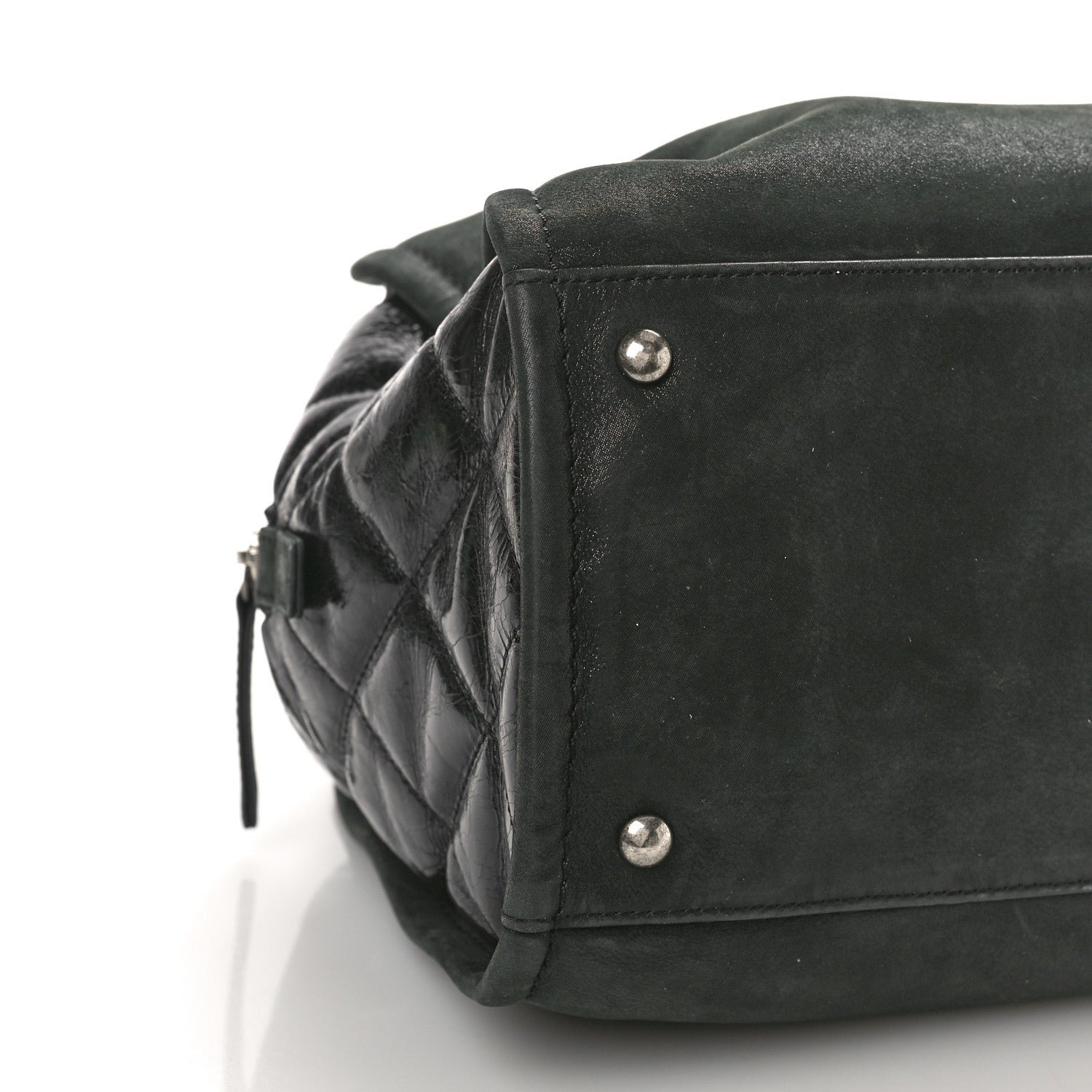 Chanel Iridescent Lambskin Aged Calfskin In The Mix Bowler Green 9 of 14