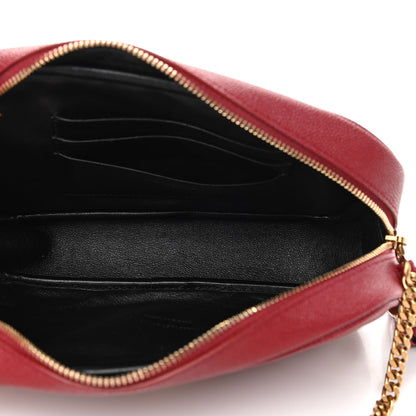 Saint Laurent Grain De Poudre Matelasse Monogram Mini Lou Camera Bag Opyum Red 5 of 12