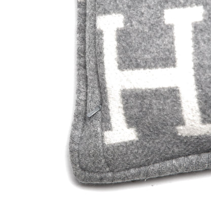Hermes Wool Cashmere Avalon III Pillow PM Ecru Gris Clair 3 of 3