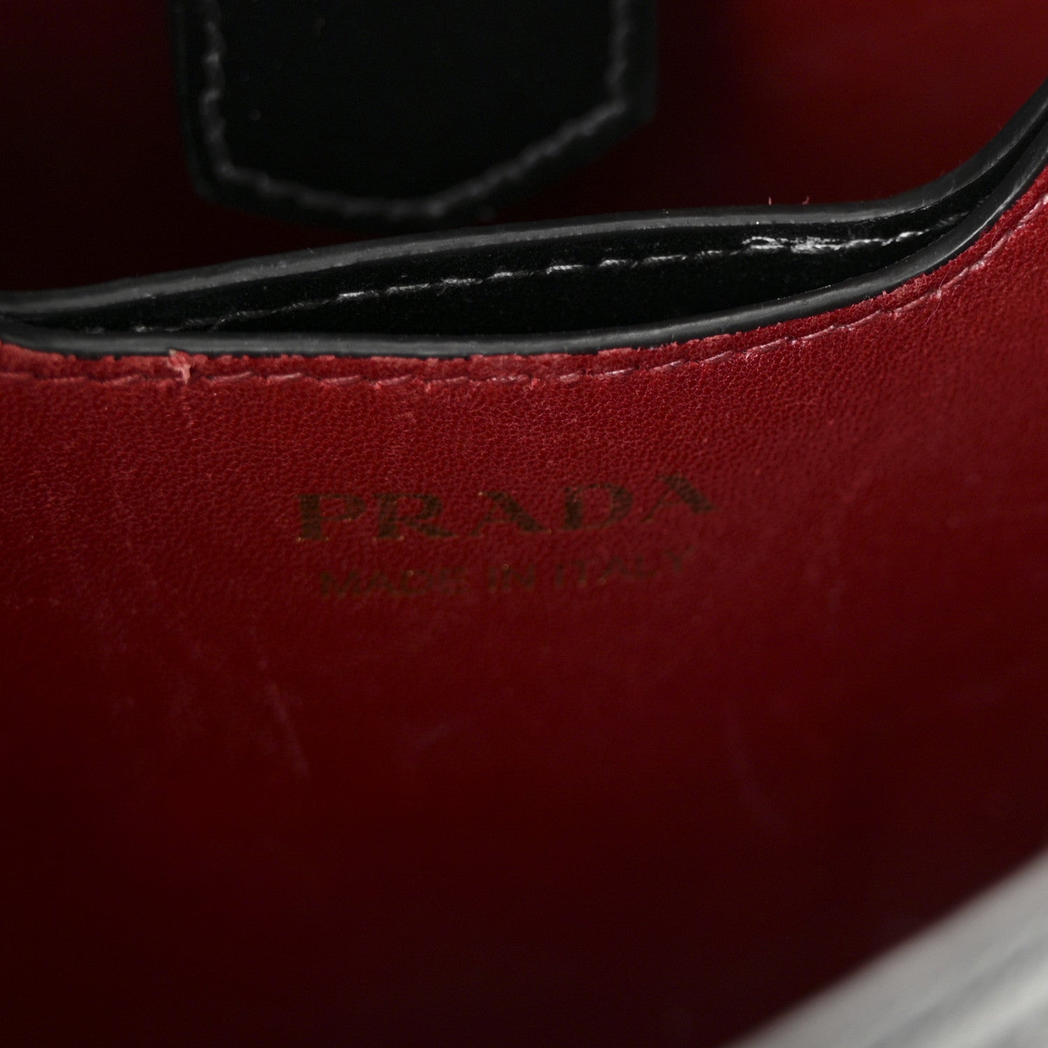 Prada Saffiano Cuir Small Panier Bucket Bag Black Fuoco 1749815