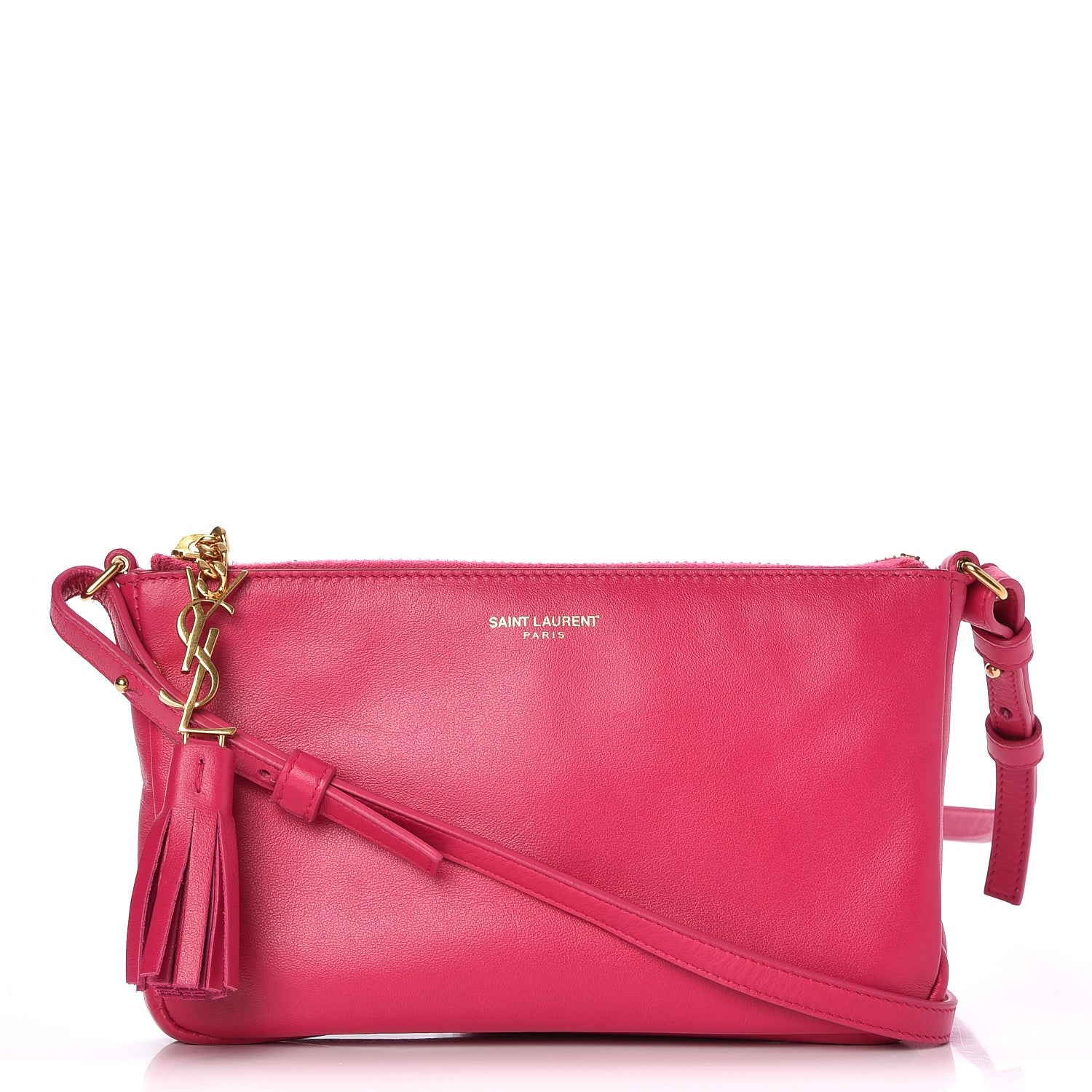 Saint Laurent Calfskin Monogram Phone Pouch Crossbody Bag Bubblegum 1 of 8