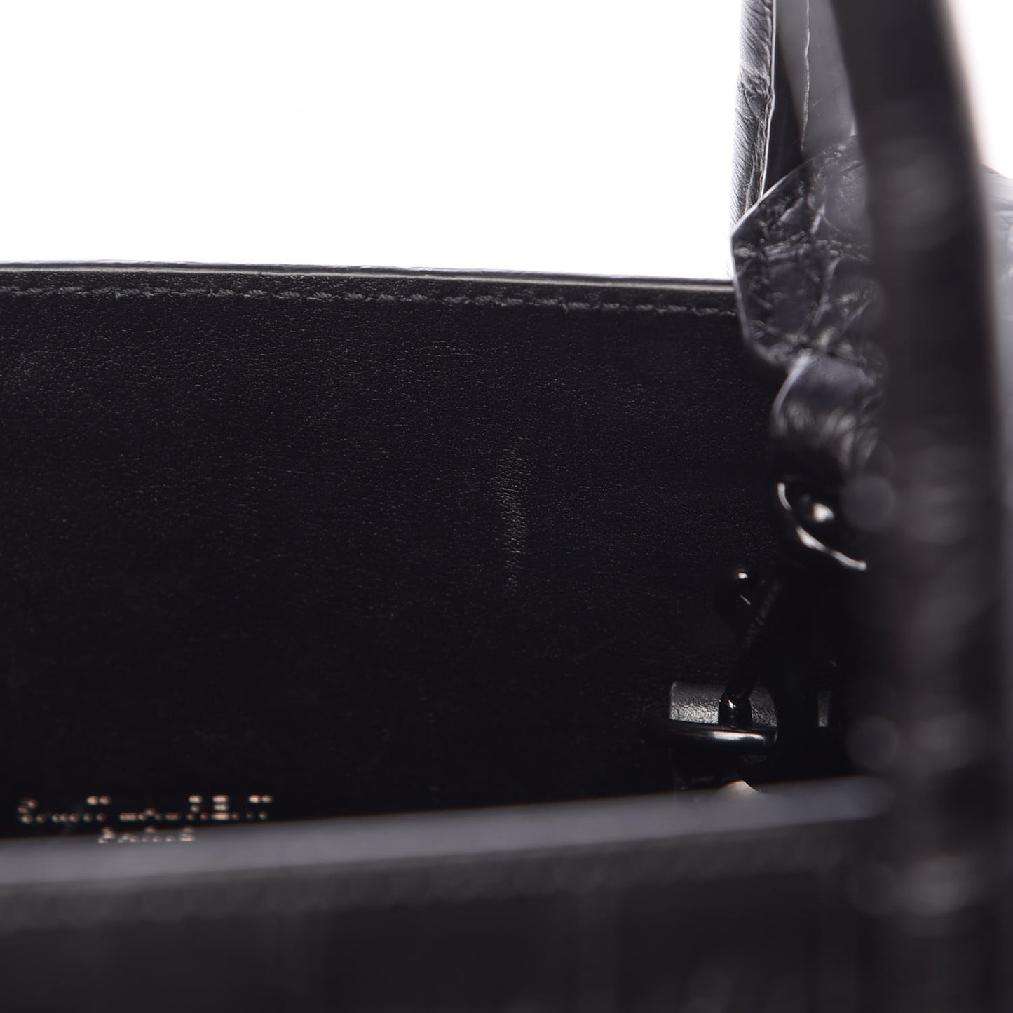 Calfskin Crocodile Embossed Large Sac De Jour Carryall Black