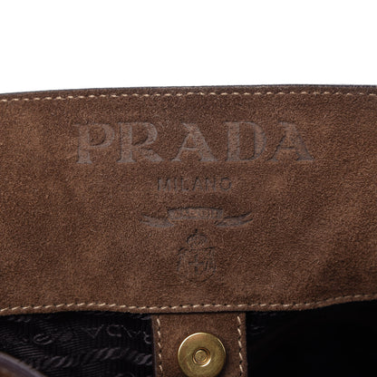 Prada Scamosciato Suede Hobo Brown 8 of 13