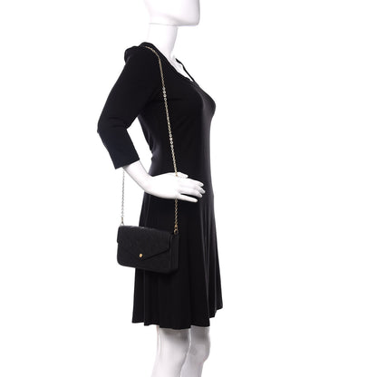 Louis Vuitton Empreinte Pochette Felicie Chain Wallet Black 2 of 11