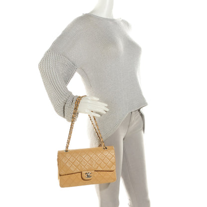 Chanel Lambskin Quilted Medium Double Flap Beige 2 of 12