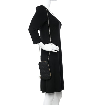 Christian Dior Lambskin Cannage Lady Dior Phone Holder Black 2 of 11