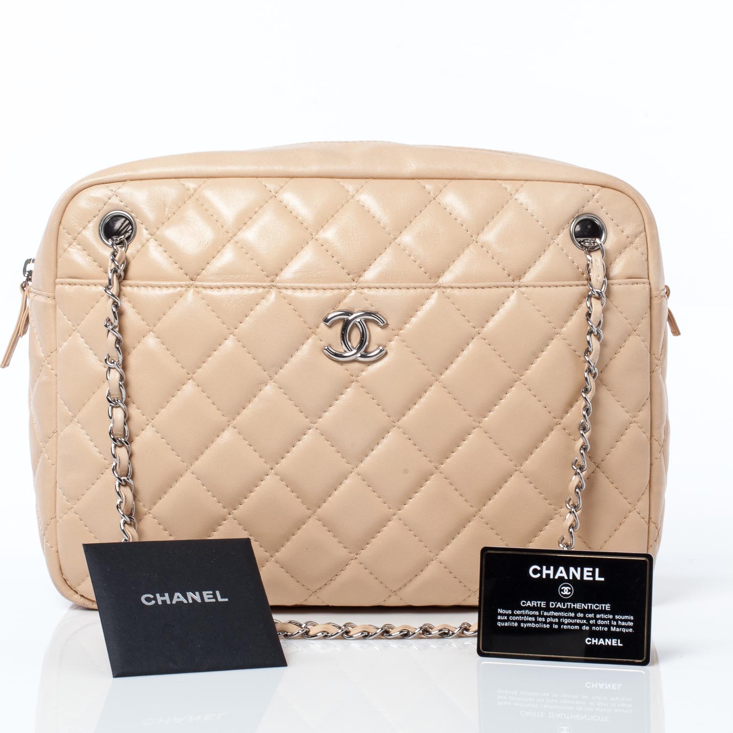 Chanel Lambskin Large Camera Case Beige 10 of 10