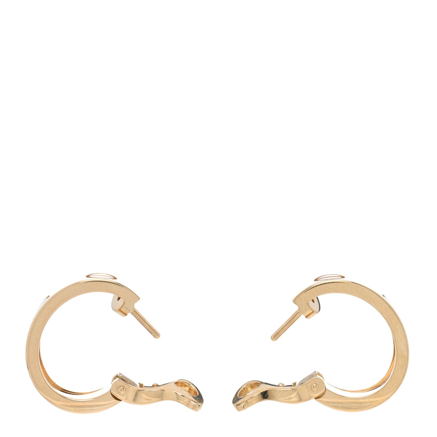18K Yellow Gold 5.5mm LOVE French Clip Hoop Earrings