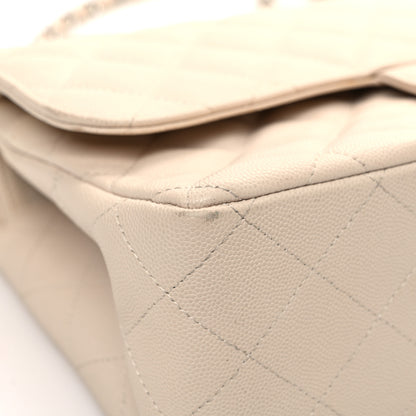Chanel Caviar Quilted Jumbo Double Flap Ivory 14 of 15