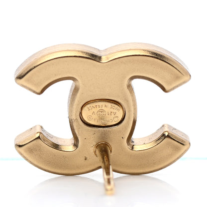 Chanel Crystal CC Earrings Gold 4 of 4