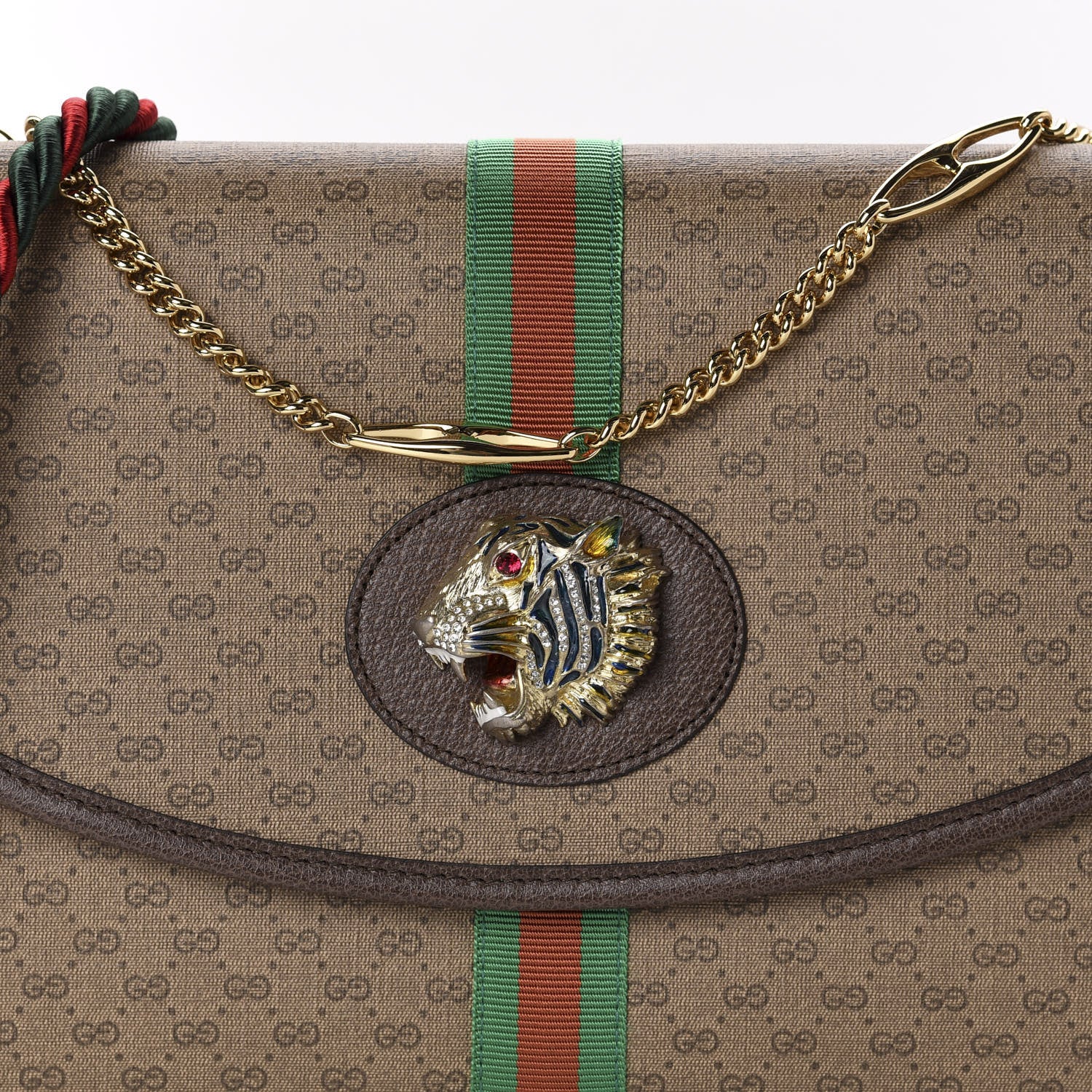Gucci Mini Vintage GG Supreme Monogram Web Medium Rajah Slim Flap Shoulder Bag Beige New Acero 10 of 10
