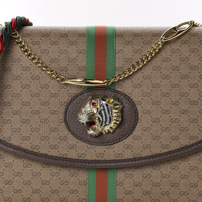Gucci Mini Vintage GG Supreme Monogram Web Medium Rajah Slim Flap Shoulder Bag Beige New Acero 10 of 10