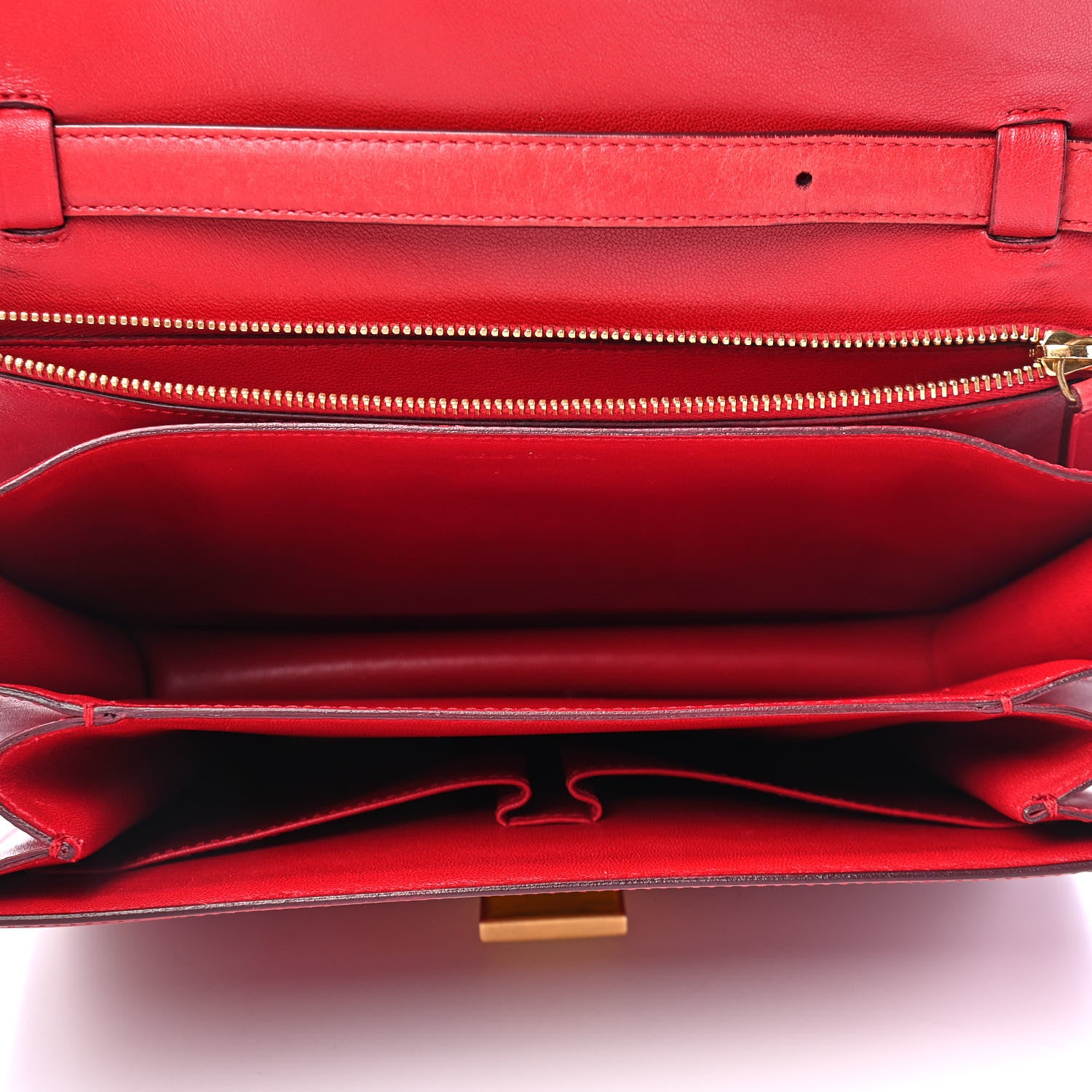 Celine Box Calfskin Medium Classic Box Flap Bag Red 5 of 10