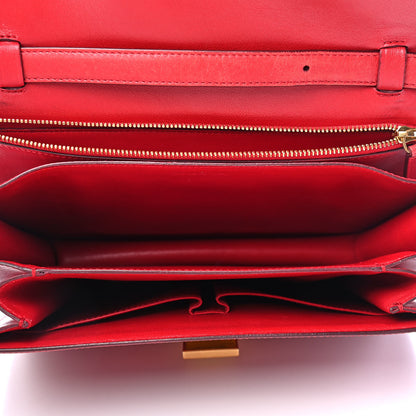 Celine Box Calfskin Medium Classic Box Flap Bag Red 5 of 10