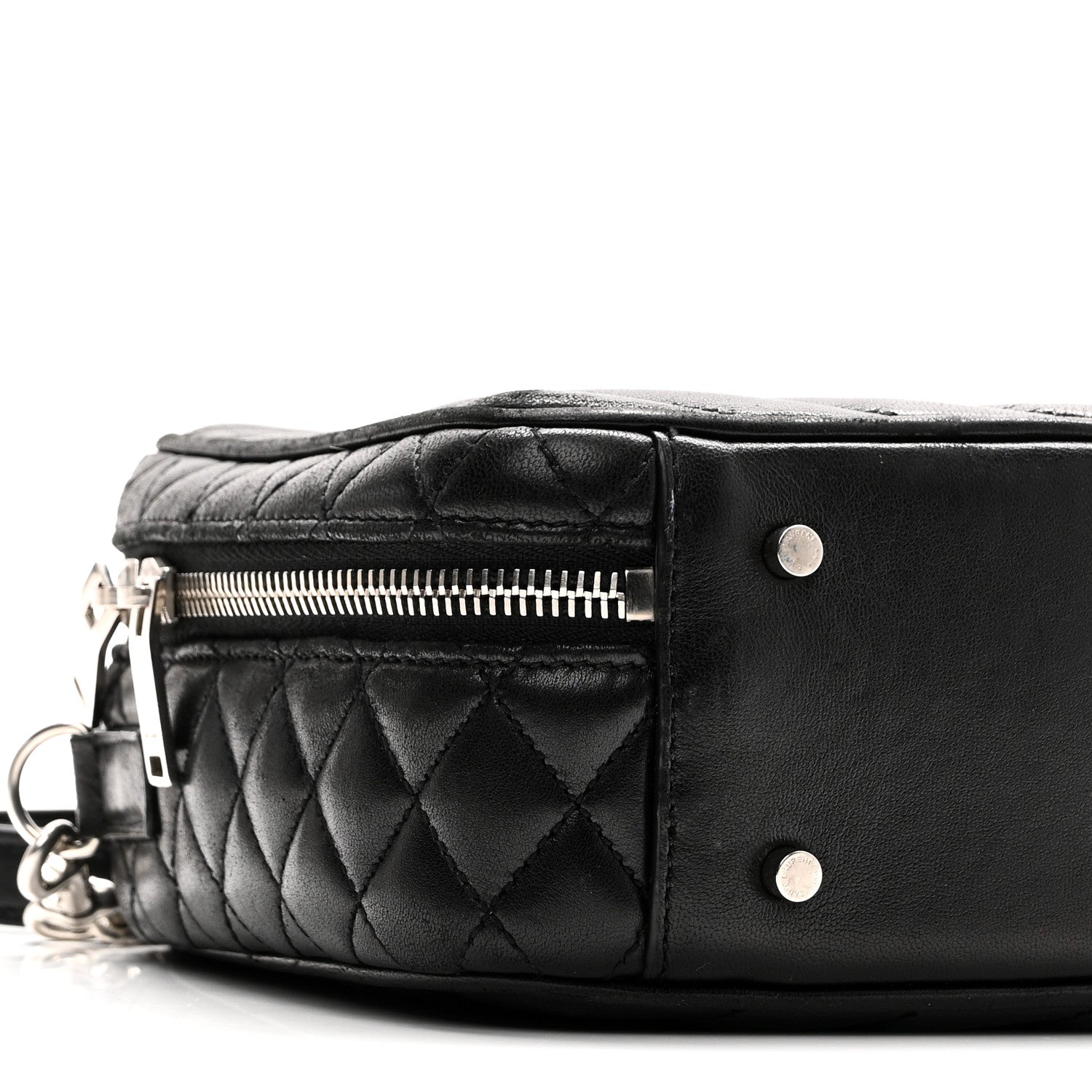 Saint Laurent Lambskin Matelasse Chevron Lunchbox Bag Black 8 of 9