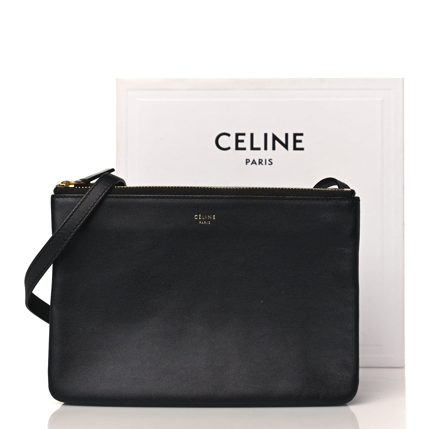 Celine Lambskin Small Trio Crossbody Bag Black 11 of 11